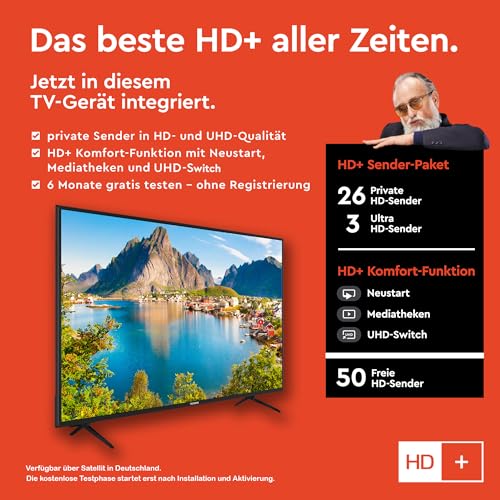 Telefunken XU58SN550S 58 Zoll Smart TV mit 4K Ultra HD und Dolby Atmos