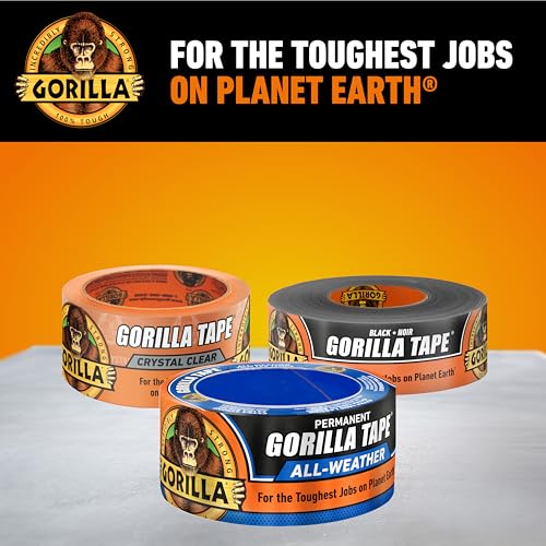 GORILLA All Weather Duct Tape, Black, 1.88" x 25 yd - image 9
