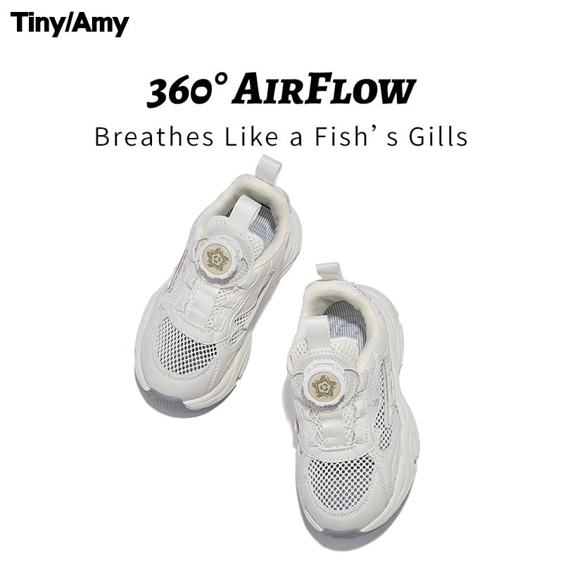 Kids Athletic Sneakers, Easy On BOA System, White and Blue Mesh, Lightweight4