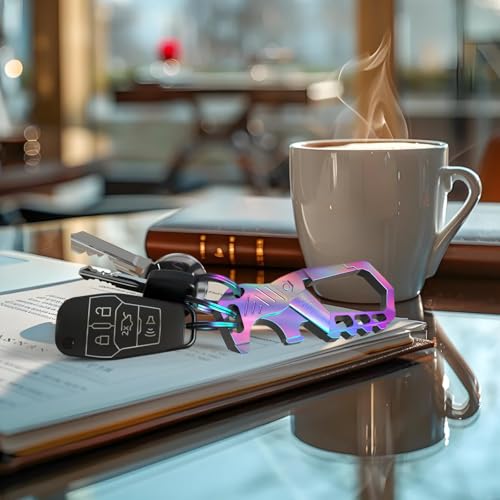 Image of Heavy Duty Keychain,Car Key Keychains,Bottle Opener Carabiner,Stylish Family Keychain with Bottle Opener and 3 Keyring (Multicolor)