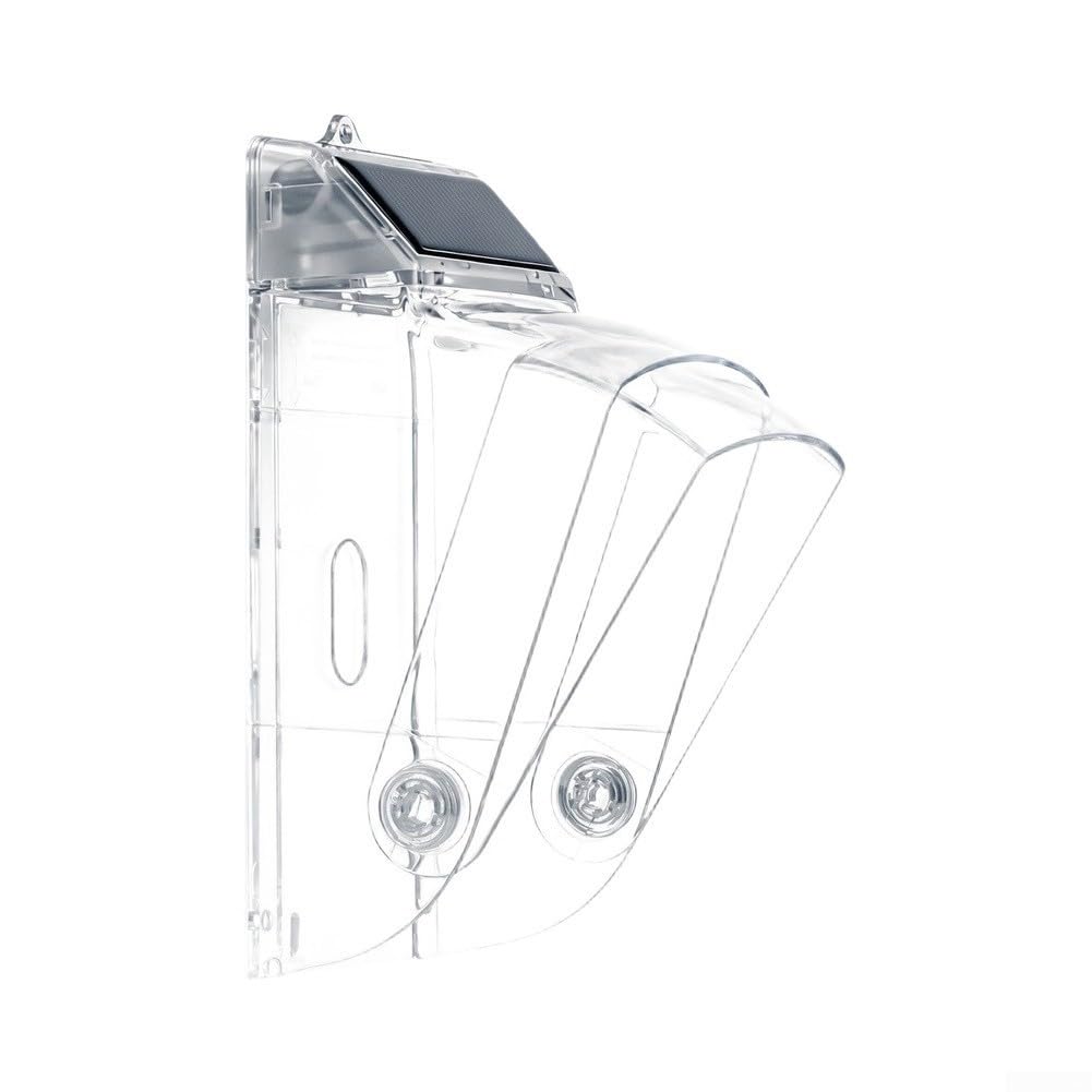 Solar Powered Wireless Doorbell Rain Cover, Outdoor Waterproof Protection Case for Security Cameras and Chimes, UV Resistant Transparent ABS Housing with Easy Installation, 190x126x92mm