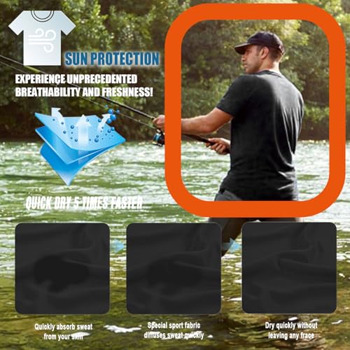 Men's UPF 50+ Sun Protection Shirts Rash Guard UV SPF Bamboo Viscose Cooling Quick Dry Running Fishing Beach Swim Shirts Dark Grey4