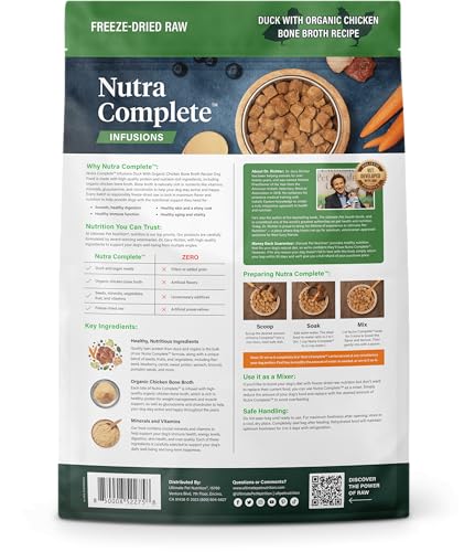 ULTIMATE PET NUTRITION Nutra Full Bone Broth Infusions, 100% Freeze Dried Veterinarian Formulated Uncooked Canine Meals with Antioxidants Prebiotics and Amino Acids, (3 Pound, Bone Broth Duck) ULTIMATE PET NUTRITION Nutra Full Bone Broth Infusions, 100% Freeze Dried Veterinarian Formulated Uncooked Canine Meals with Antioxidants Prebiotics and Amino Acids, (3 Pound, Bone Broth Duck)