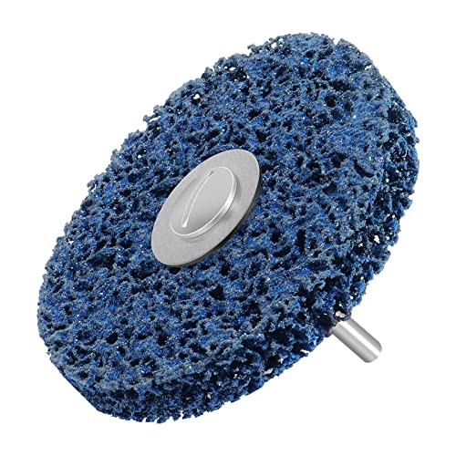 Shineboc Disco abrasivo grueso, disco CSD de 4 pulgadas, disco de tela de nylon para pulir la eliminación de óxido al metal acero inoxidable (azul) Cover