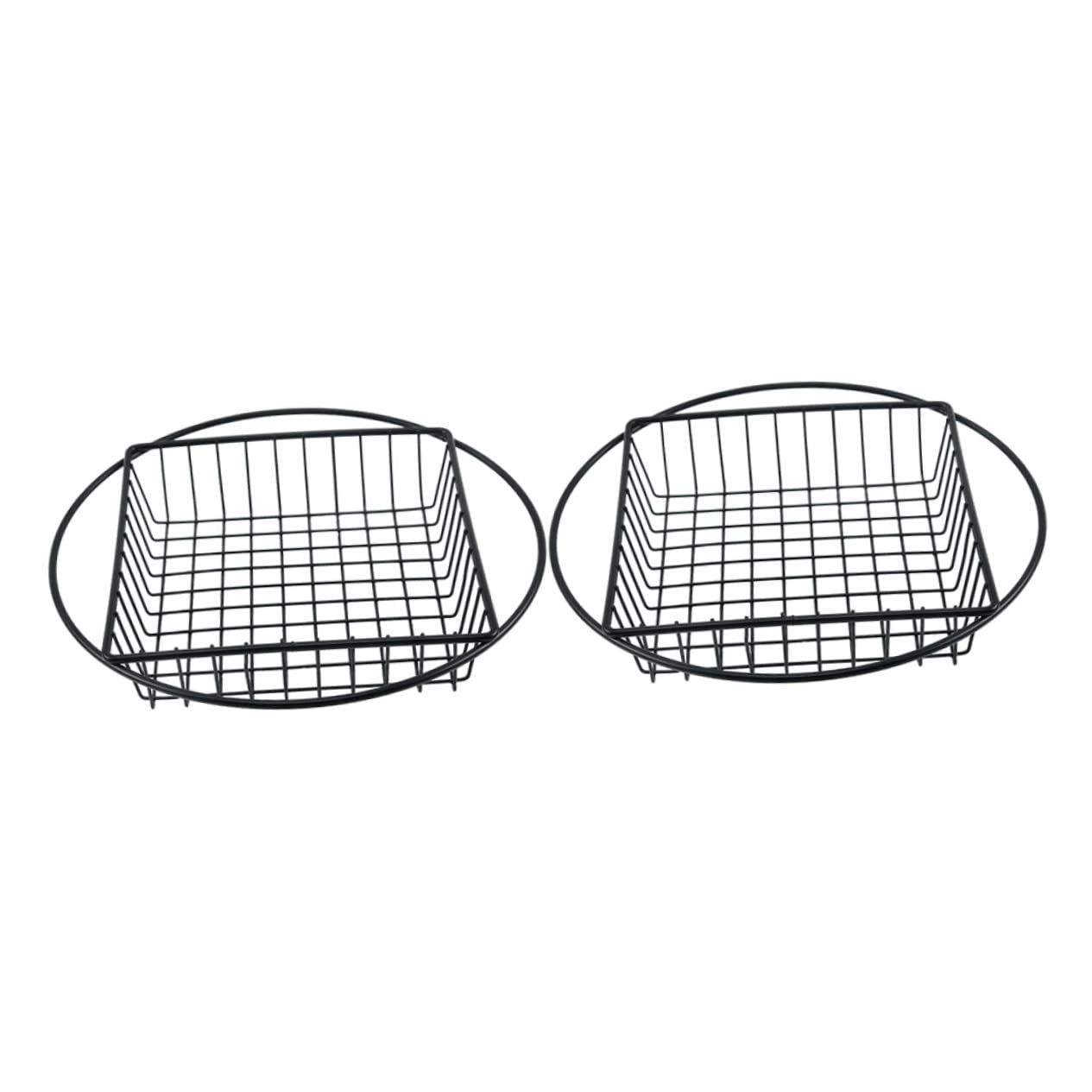 HOLIDYOYO 2pcs French Fry Basket Food Trays Appetizer Platters Food Strainers Chip Serving Basket Home Storage Baskets Fried Snack Basket Kitchen Storage Basket Stainless Steel Black