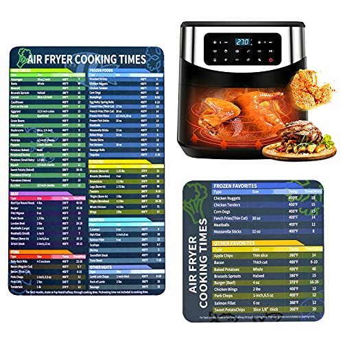 WishLotus Air Fryer Accessory 2 Pack Magnetic Cheat Sheet Set