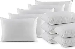 Travesseiro de Pluma de Ganso Sintético, Percal 200 Fios, Branco, 50x70cm, Hipoalergênico, 1 Kg, 100% Algodão, para Hotel