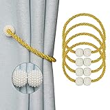Nieffeiy Magnetic Curtain Tiebacks Convenient Curtains Drape Ties Backs Weave Rope Curtain Holdbacks for Outdoor Window Draperies