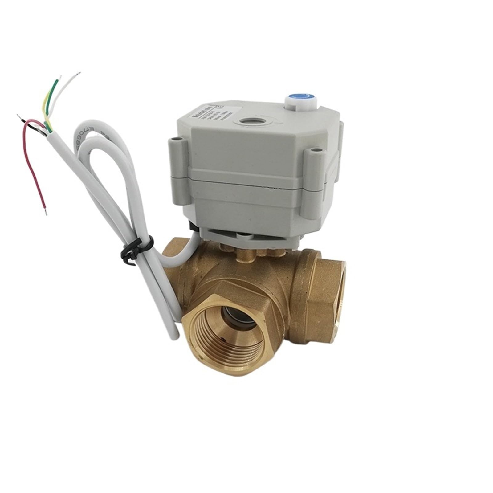 CR201 3 Way with Manual Function DN25 G1Inch Brass Motor Actuated Electric Ball Valve DC12V 1Pcs(T-Flow Plan B,AC220V_CR201)