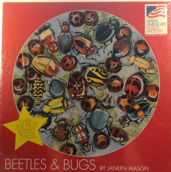 500 Piece Round Jigsaw Puzzle - Beetles & Bugs by Janeen Mason by Great American Puzzle Factory