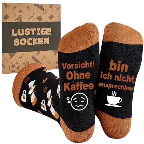Effeet Lustige Socken Herren 37-46, Geschenke für Männer, Geburtstage, Weihnachten, Valentinstag, Vatertag und alltägliche Überraschungen, Strümpfe Geschenkideen, Thema Kaffee