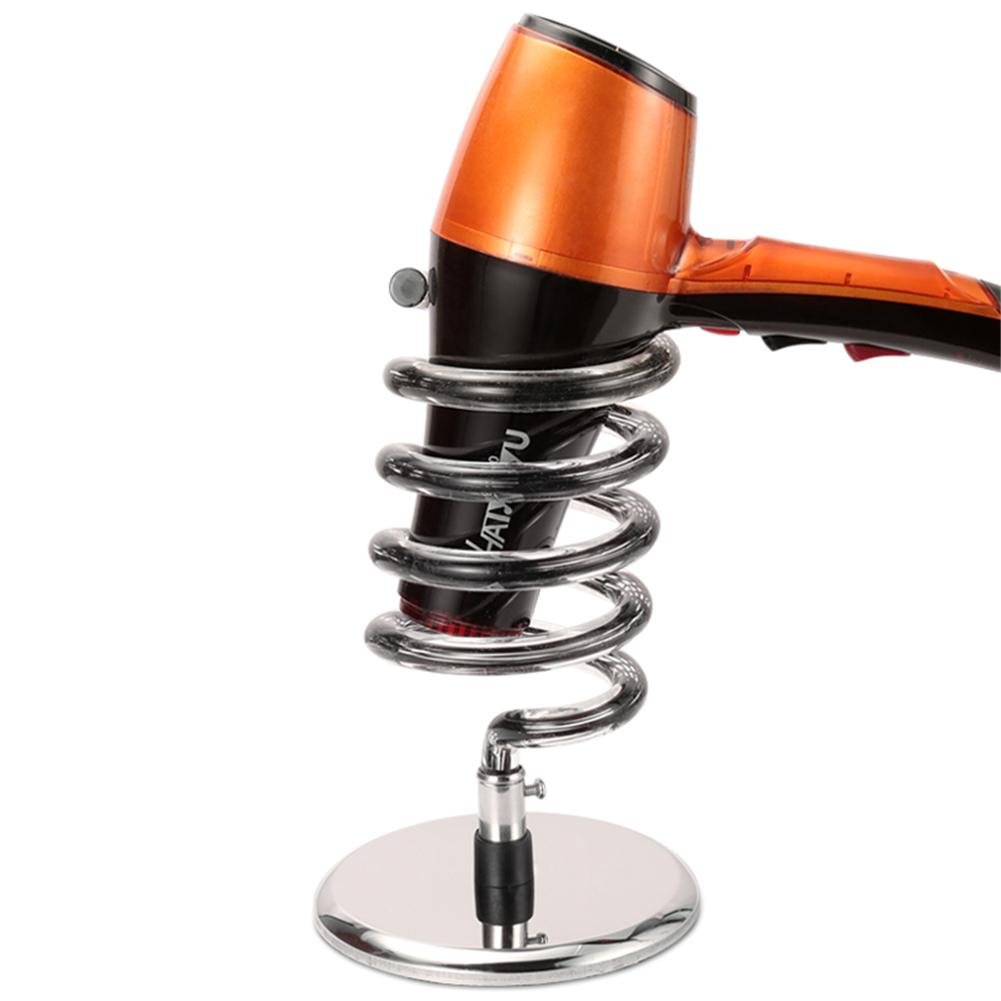 SalonTrolley Tabletop Hair Dryer Holder Rack Desk Organizer Salon Beauty Hairdressing Barber Rack Accessory Tool Modern Acrylic Spiral Spring Design