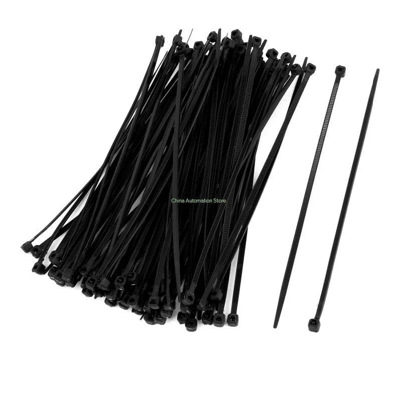 Generic IMC 100 Pcs 150mm x 2mm Electrical Cable Tie Wrap Nylon Fastening Black