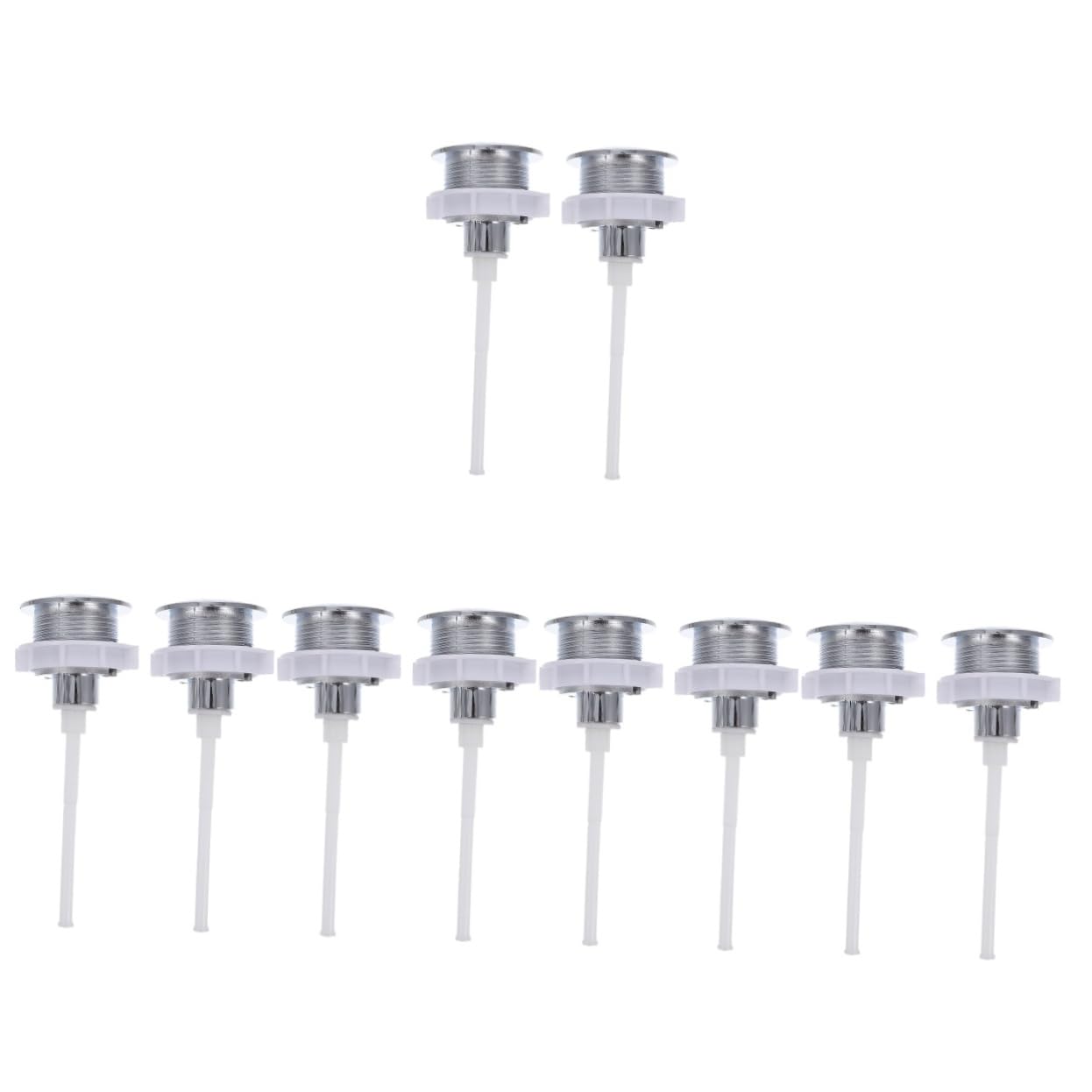 Operitacx 5 Set Interruttore Wc Standard Riparazione Toilette Sostitutiva Inossidabile Sollevatore Di Grandi Dimensioni Dovere Accessorio Da Toilette Pulsante Wc Addominali Argento 2 Pezzi*5