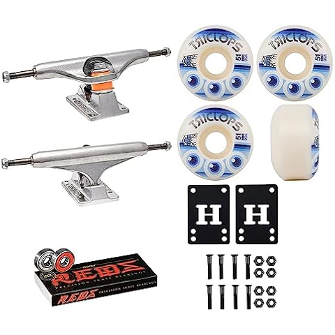 Independent Skateboard Trucks Stage 11 139 (8.0") Triclops Wheels Third Eye 51mm 99A, Bones Reds Bearings Cover