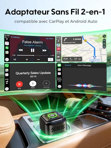 Adaptateur CarPlay Android Auto sans fil dongle USB pour iOS 10 et Android 11 plus - 2
