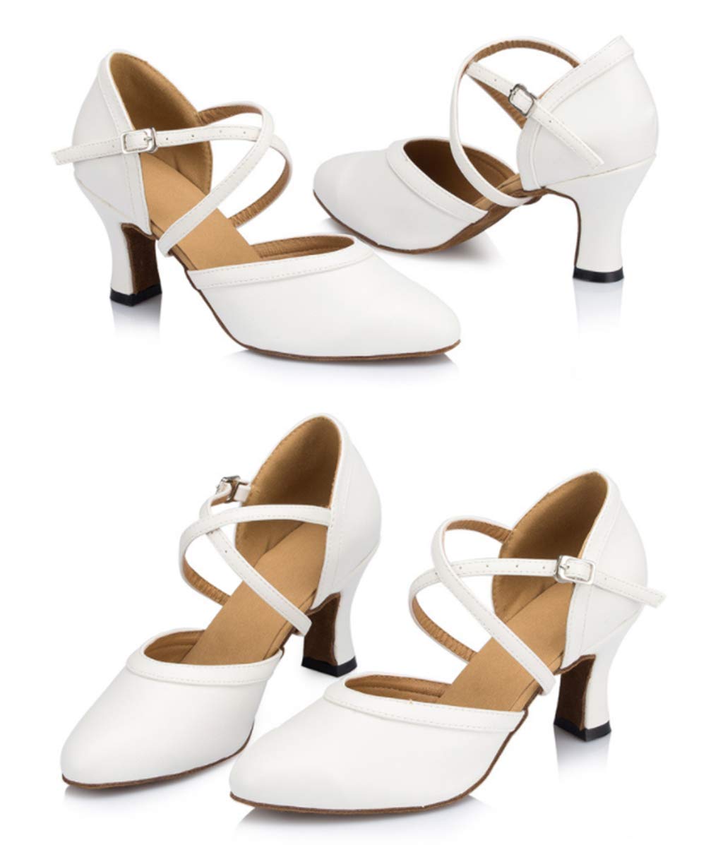 Scarpe da Ballo Latino Donne Punta Chiusa Cinturino alla Caviglia Salsa Tango Moderno Scarpe Party Scarpe da Ballo