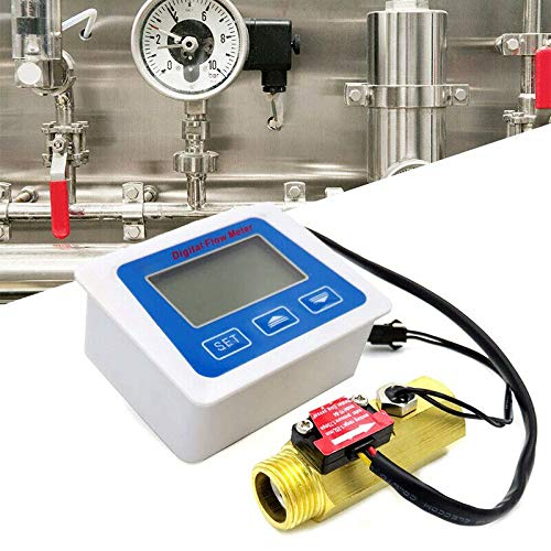 Medidor de flujo de agua digital LED de alta precisión G1/2 macho POWERTOOL para gas