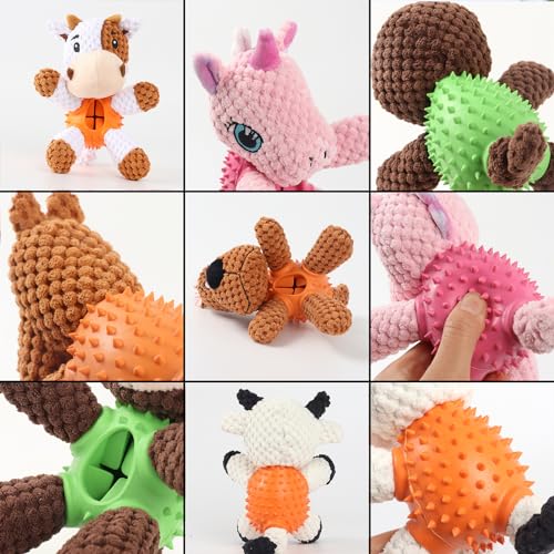Juguete mordible y sonoro de peluche para perros miniatura 5