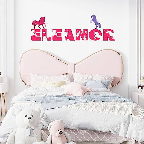 Vinilo Decorativo Nombre Unicornio Personalizable para Niñas miniatura 4