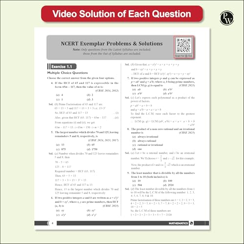 Image of PW CBSE Class 10 NCERT Exemplar Problems Mathematics and Science with Text & Video Solutions | Chapterwise Mind Maps | PYQ Tagging | Rationalised NCERT Syllabus [Paperback] PW