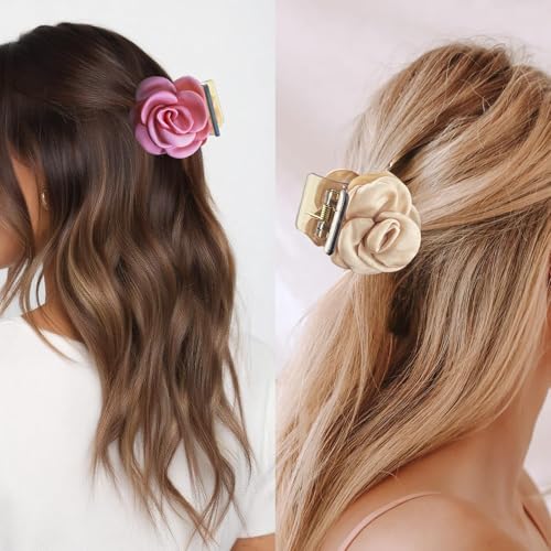Pinzas para el cabello floral 3 piezas mediano y pequeño miniatura 4