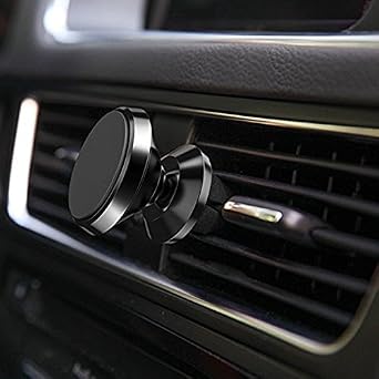 IFLASH Magnetic Mount, Aluminum Universal Air Vent Magnetic Car Mount Phone Holder, 360 Degree Rotation for Multi-Angle View, Cradle-Less Car Phone Mount Stand for Apple iPhone/Samsung Galaxy - Black