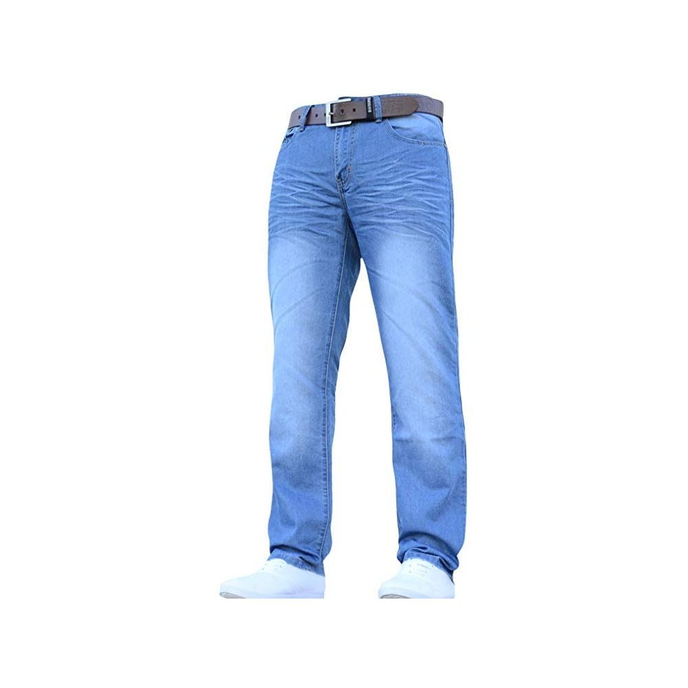 Crosshatch Men's Blue (Light Wash Light Wash) Farrow Straight Straight Jeans, W36/L34 (Manufacturer Size:w36)
