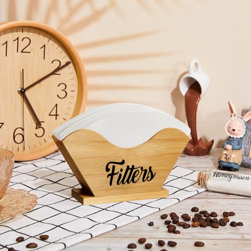 Support de filtre à café rustique en bois pour rangement et organisation de cuisine - 8