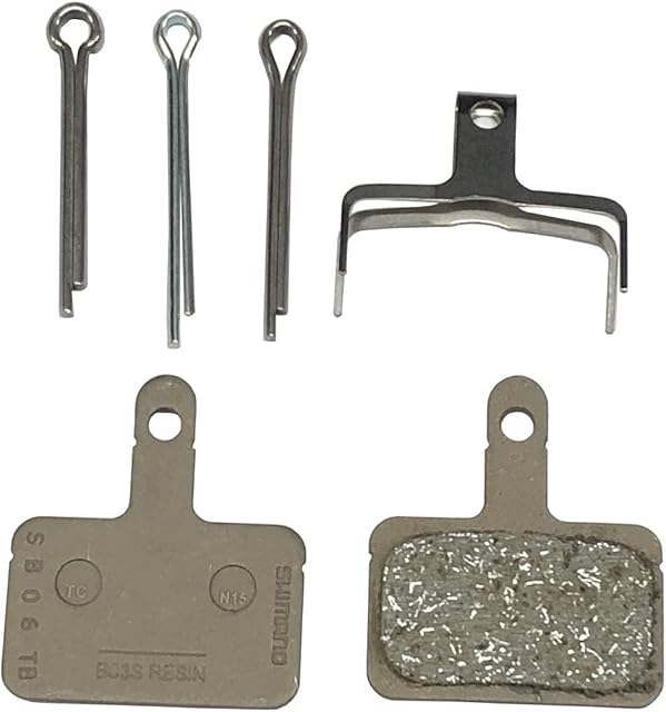 SHIMANO Spares B03S disc brake pads and spring, steel backed, resin, One Size,Black