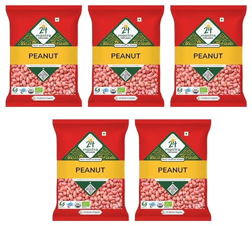 Image of 24 Mantra Organic Raw Peanuts /Moongphali - 1 Kg | Pack of 5 | Chemical Free & Pesticides Free | Unadulterated | Healthy Snack | Versatile Ingredient