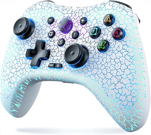 Switch コントローラー 無線 PC コントローラー 背面ボタン付き 連射機能 6軸ジャイロセンサー搭載 4階段HD振動 RGBライト PC/PS4/SWITCH全対応 ゲームパット