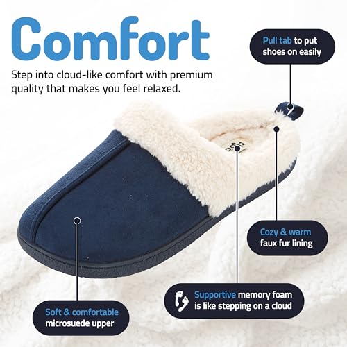 Floopi House Slippers for Women, Fur Lined Clog Womens Slippers Cozy Memory Foam with Indoor & Outdoor Anti Skid Sole3