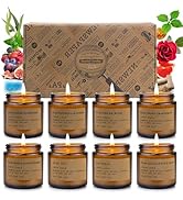 8 Pack Scented Candles Gift Set, Soy Wax,Long Lasting Amber Jar Candles,Perfect Candles Gifts Set...