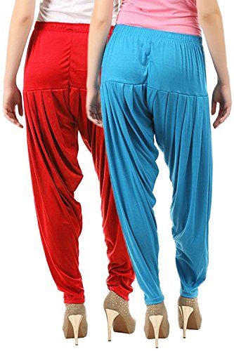 Image of Buy That Trendz Womens Patiala Pants Combo Pack of 2 Viscose Dhoti Patiyala Salwar Harem Bottoms Pants