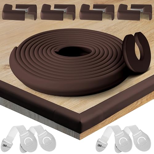HAPPY CHLEA® Protector Esquinas Bebé | 8 Cantoneras Protectores y Rollo para Bordes, Cobertura Total de 6,4 M, Kit Seguridad del Niño, Tope Puerta y 4 Cerraduras de Seguridad