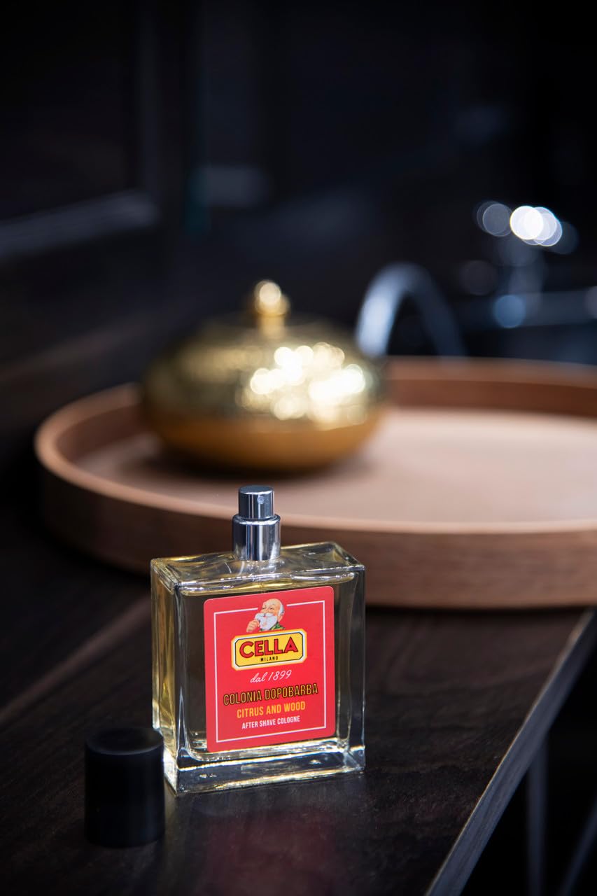 Cella Milano Colonia Dopobarba Spray, Citrus and Wood, Dopobarba Colonia, Note di Agrumi e Legno, 100 ml