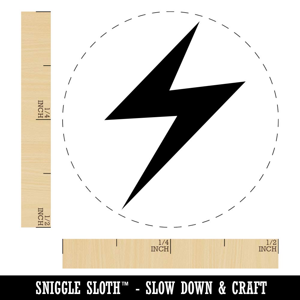 Lightning Bolt Thunderbolt Rubber Stamp for Stamping Crafting Planners - 1/2 Inch Mini