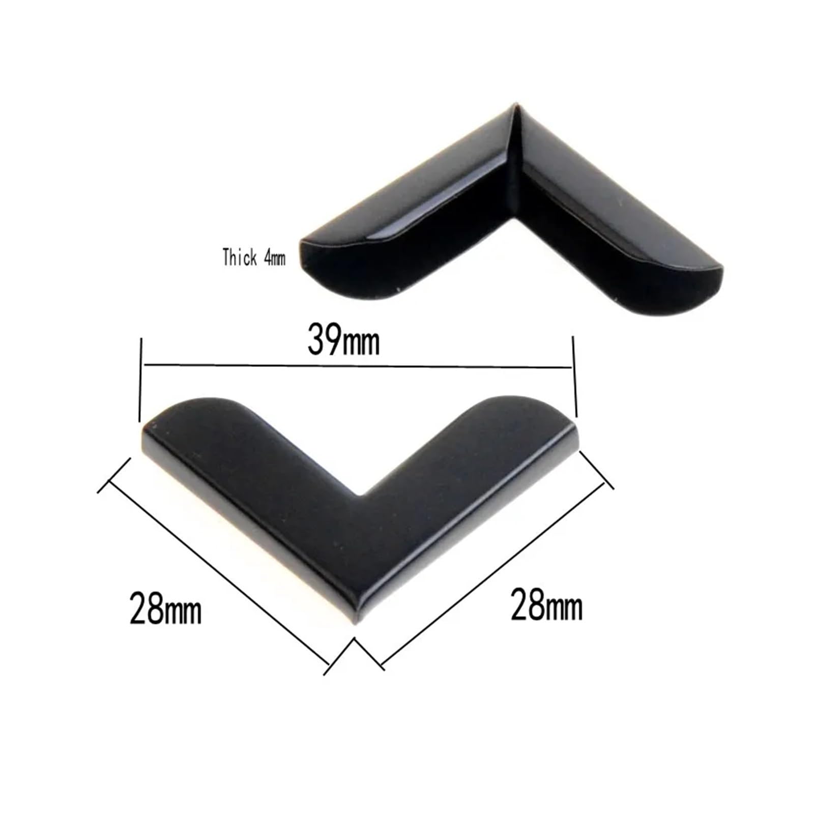 Fotoecken, 240 Stück, schwarz, für Bücher, Scrapbooking, Alben, Speisekarten, Ordner, Eckenschutz (passend für 4 mm Dicke), 28 x 39 mm