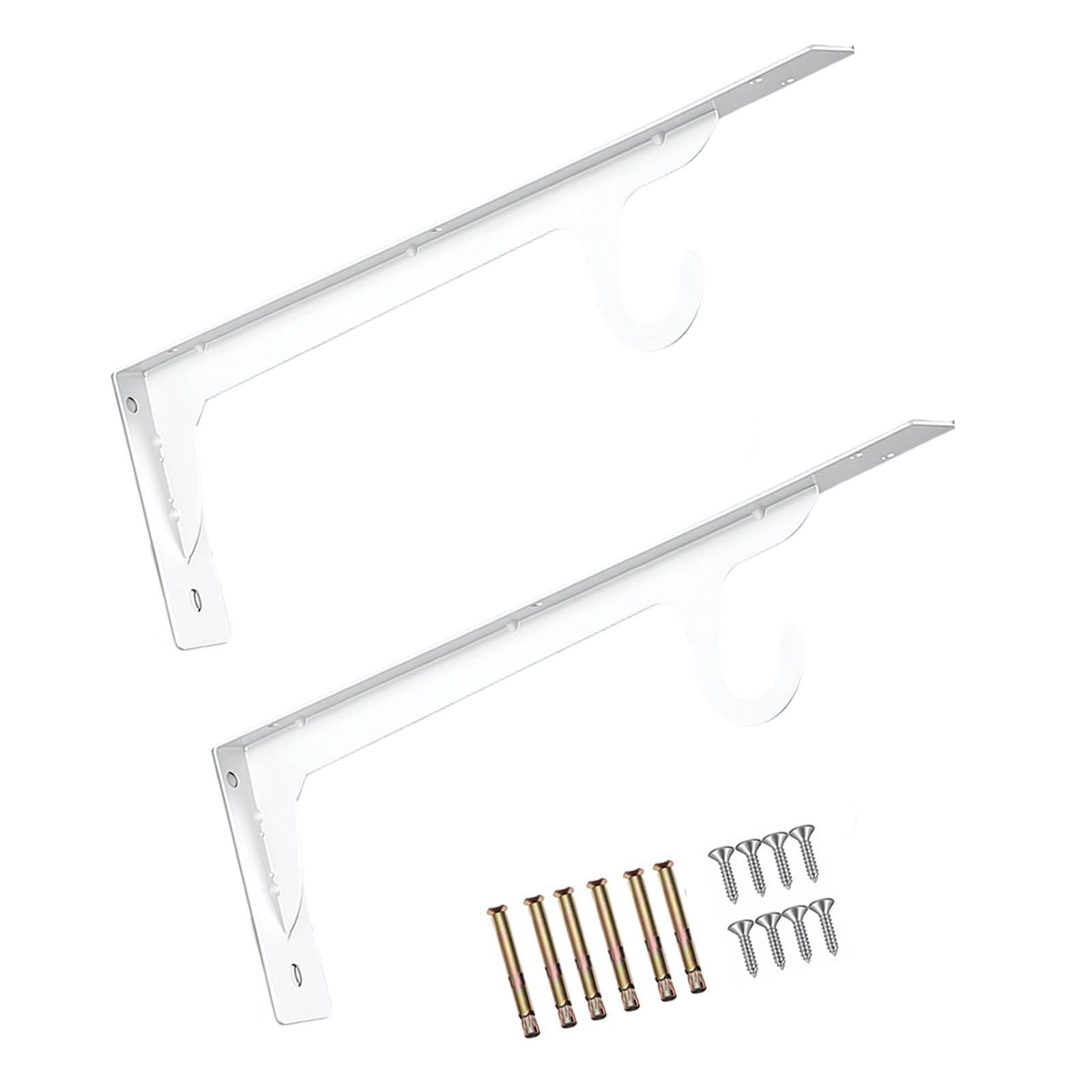 Pangboer Multicolor 2Pcs Reinforced Steel Closet Rod Supports With 200Lb Capacity Wall Hook Brackets For Organizing Wardrobes & Shelving Strong Wall Hook Parenthesis Space Saving Wardrobe Hanger