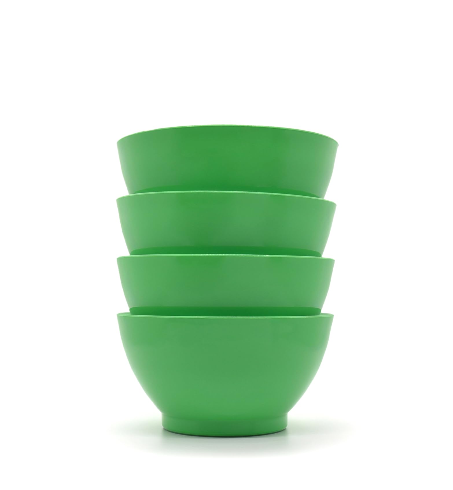 CaliBowl Non-Spill Plastic Bowl Set - 20oz Reusable Kitchen Bowls with Concave Inner Lip and Non-Slip Base - For Cereal, Soups, Salad, Pasta and Serving - Set of 4 - Seagrass Green