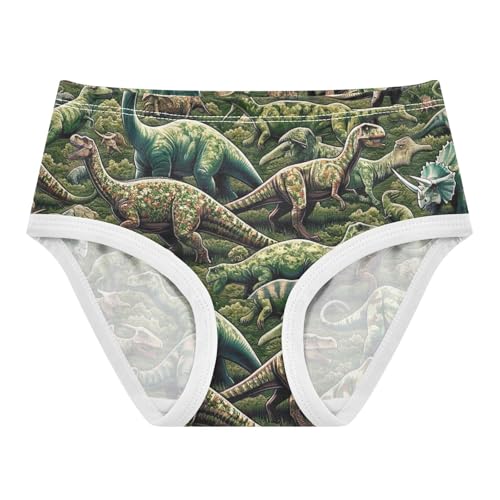 Camo Dinosaurs Underwear for Girls, Toddler Girl Panties, Cotton Underwear for Girls, 2–8 Years