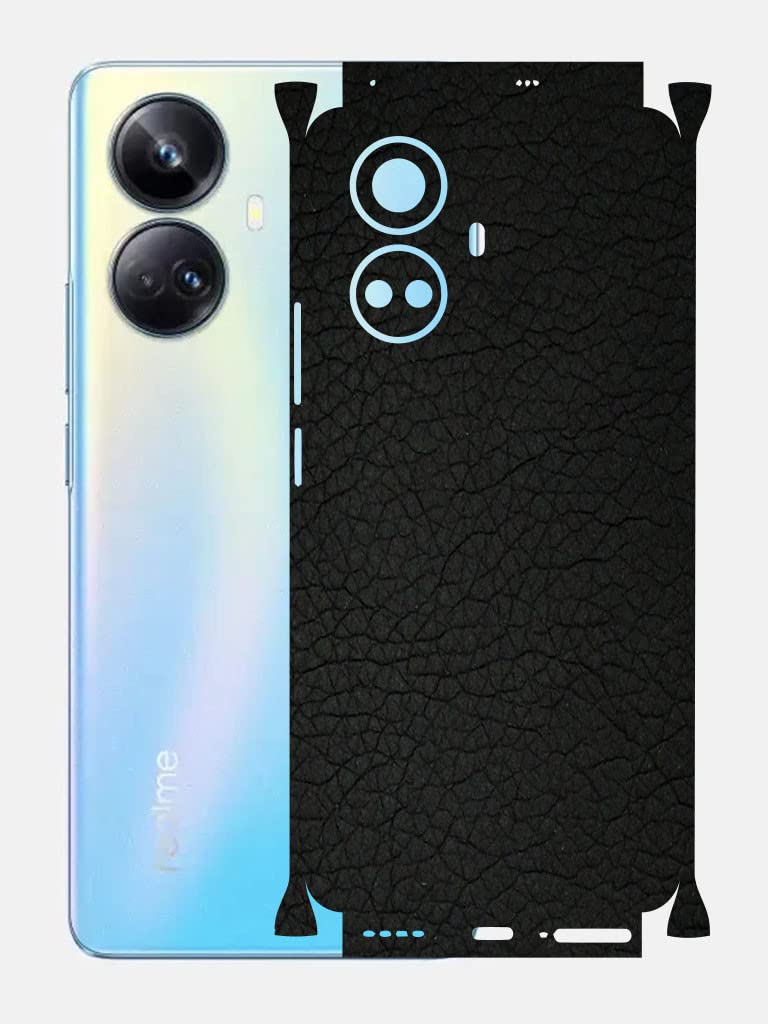 AtOdds - Realme 10 Pro Plus (5G) Mobile Back Skin Rear Screen Guard Protector Film Wrap with Camera Protector (Coverage - Back+Camera+Sides) (Black Leather) (B0BPY1QKZQ) Amazon Price History, Amazon Price Tracker