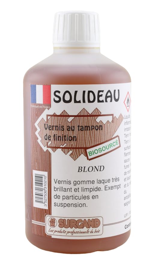 VERNIS SOLIDEAU / VERNIS TAMPON GOMME LAQUE BRILLANT (500 ML)