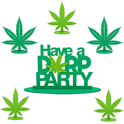 WATINC Ensemble de décoration de fête de Feuille de Marijuana 6PCS Centres de Mauvaises Herbes Kit de pièces Mauvaises de Dessus de Table Les Feuilles Ont Une décoration de fête d'anniversaire Dope Cover