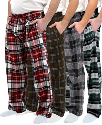 Image of Andrew Scott Men's Flannel Pajama Lounge & Sleep Pants | Ultra Soft Cotton Blends Pant | Multi-Packs & Colors