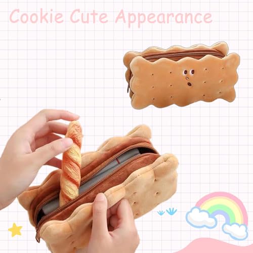 Image of Cute Pencil Case for Kids, Cookies Pencil Bag, Large Capacity Pencil Pouch, Aesthetic Pencil Case Pouch, Preppy Pencil Case for School Students, Stationery Storage Bag