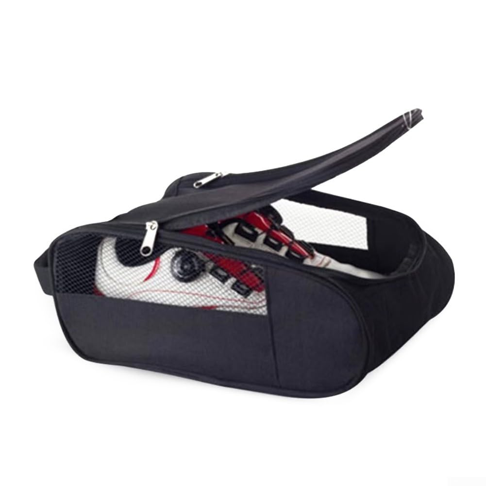 Borsa portatile antipolvere per scarpe da golf e tessuto Oxford impermeabile (nero)