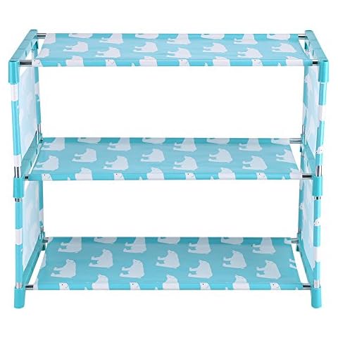 Garsent Foldable Shoe Rack with 3 Shelves Cover