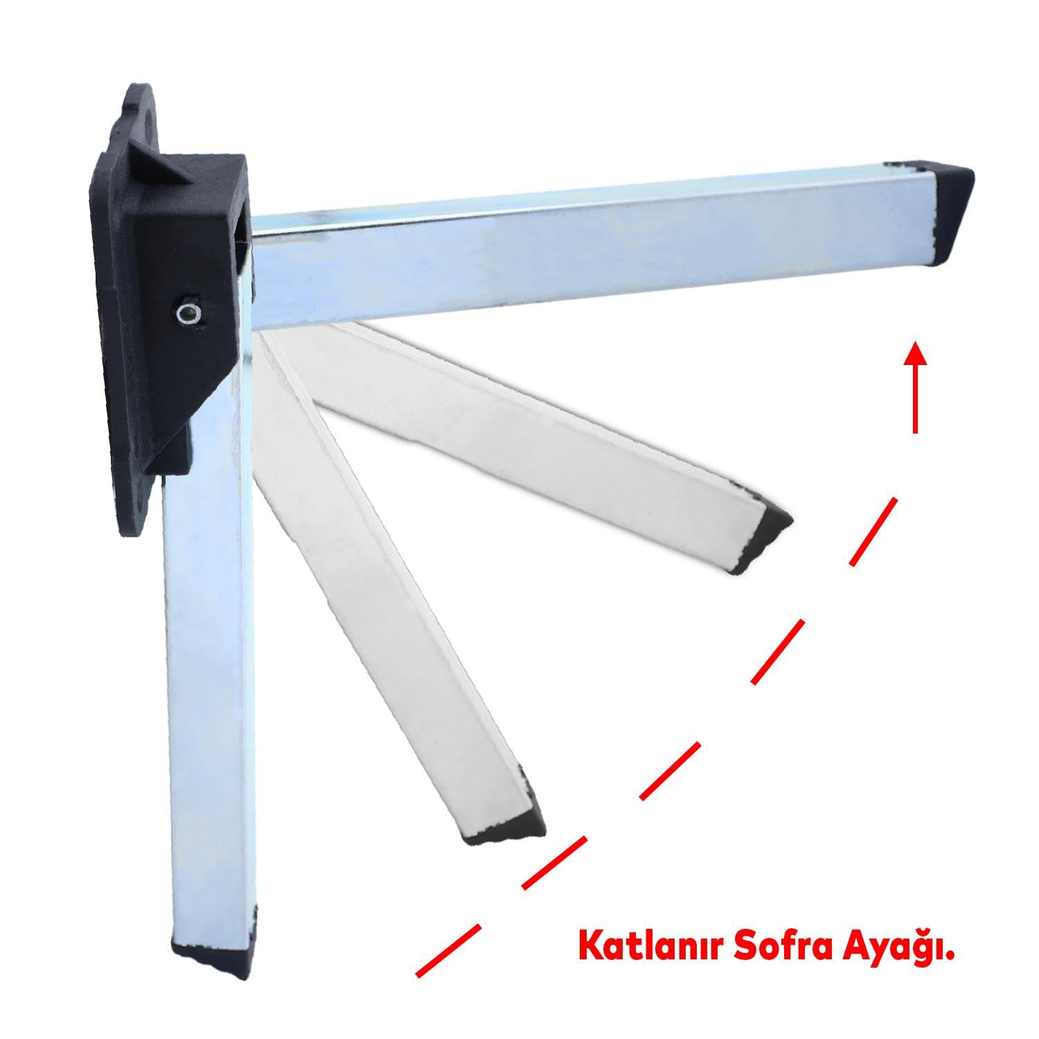 4 ADET Sofra Ayağı 25 cm Metal Plastik Siyah Taban Katlanır Yer Sofrası Sini Altı Mobilya Ayak Masa
